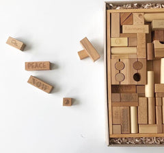 WOODEN STORY | Blocks | Peace & Love 72 pieces | Natural