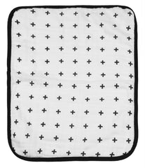 MODERN BURLAP 4 Layer Organic Cotton Muslin Burp Cloth REVERSIBLE Swiss Cross / XO
