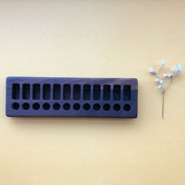 TREASURES FROM JENNIFER | Wooden Beeswax Crayon Holder | 12 Blocks 12 Sticks
