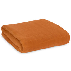 MODERN BURLAP Organic Cotton Muslin Blanket  Autumn Maple