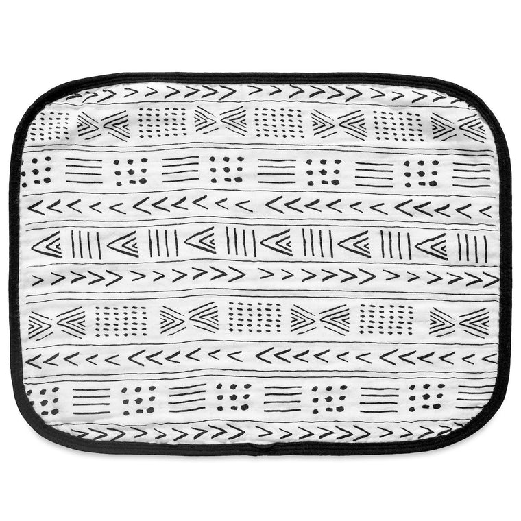 MODERN BURLAP 4 Layer Organic Cotton Muslin Burp Cloth REVERSIBLE Mudcloth / Moroccan