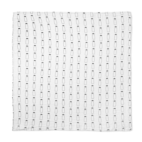 MODERN BURLAP Organic Cotton Muslin Swaddle Blanket Milk