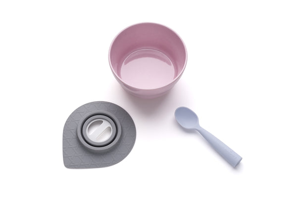 MINIWARE By BONNSU Cereal Bowl Set with Silicone Spoon Cherry Blossom / Lavender Spoon