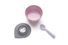 MINIWARE By BONNSU Cereal Bowl Set with Silicone Spoon Cherry Blossom / Lavender Spoon
