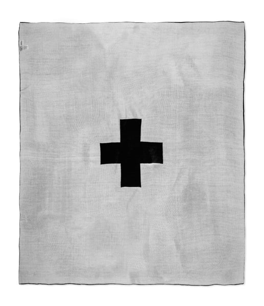 MODERN BURLAP Large Reversible SINGLE Cross Blanket