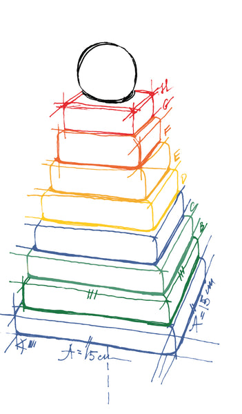 WOODEN STORY Rainbow Pyramid Stacker