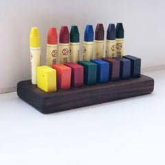 TREASURES FROM JENNIFER | Wooden Beeswax Crayon Holder | 8 Blocks 8 Sticks