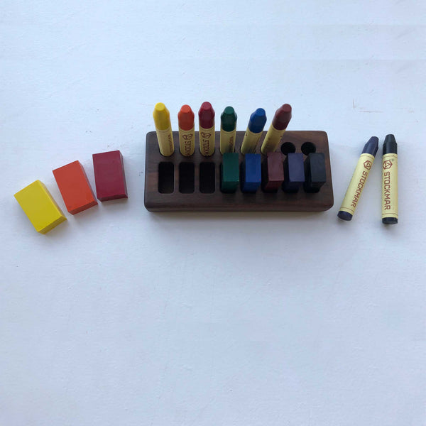 TREASURES FROM JENNIFER | Wooden Beeswax Crayon Holder | 8 Blocks 8 Sticks