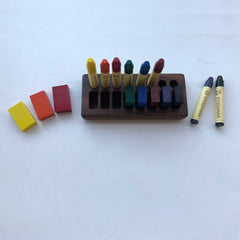TREASURES FROM JENNIFER | Wooden Beeswax Crayon Holder | 8 Blocks 8 Sticks