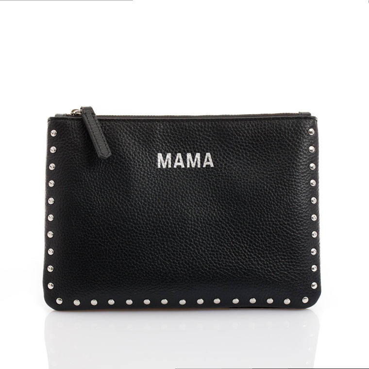JEM + BEA Mama Clutch Black With Silver Studs