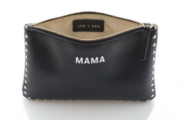 JEM + BEA Mama Clutch Black With Silver Studs