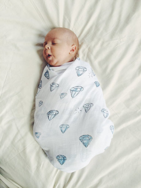 COVETED THINGS |  Organic Swaddle | Water Colour Diamonds