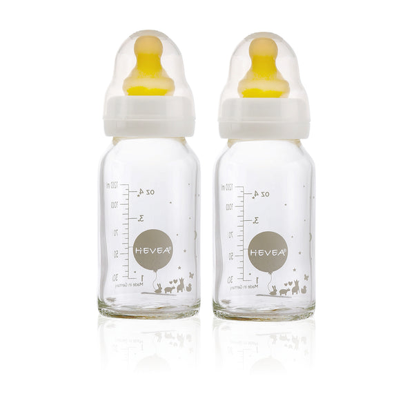 HEVEA Glass Feeding Bottles 2 Pack