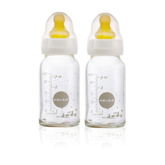 HEVEA Glass Feeding Bottles 2 Pack