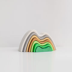 RADUGA GRËZ  | Wooden Mountain Stacker Small | Coloured