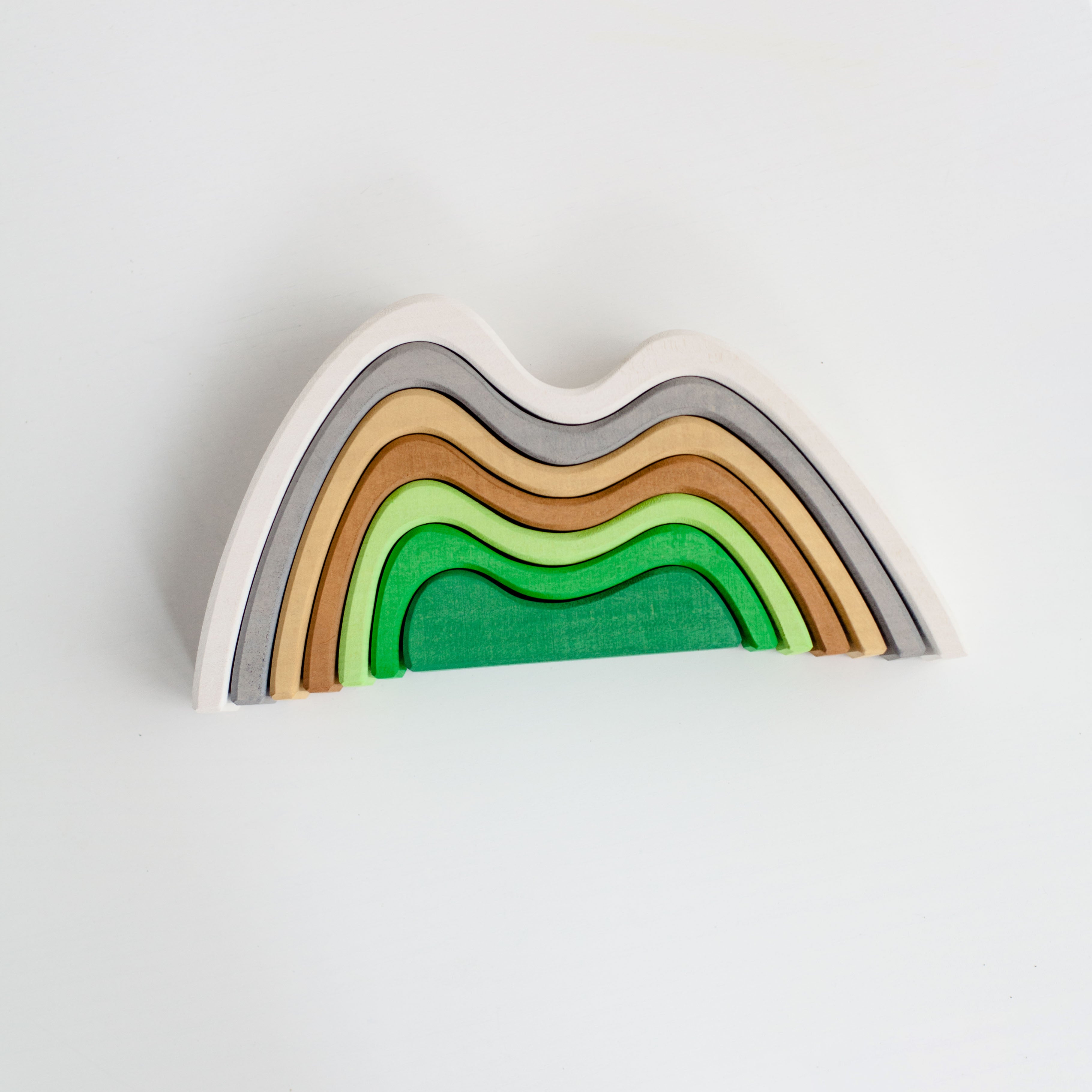 RADUGA GRËZ  | Wooden Mountain Stacker Small | Coloured