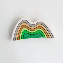 RADUGA GRËZ  | Wooden Mountain Stacker Small | Coloured