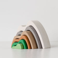 RADUGA GRËZ  | Wooden Mountain Stacker Small | Coloured