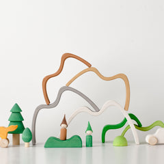 RADUGA GRËZ  | Wooden Mountain Stacker Small | Coloured