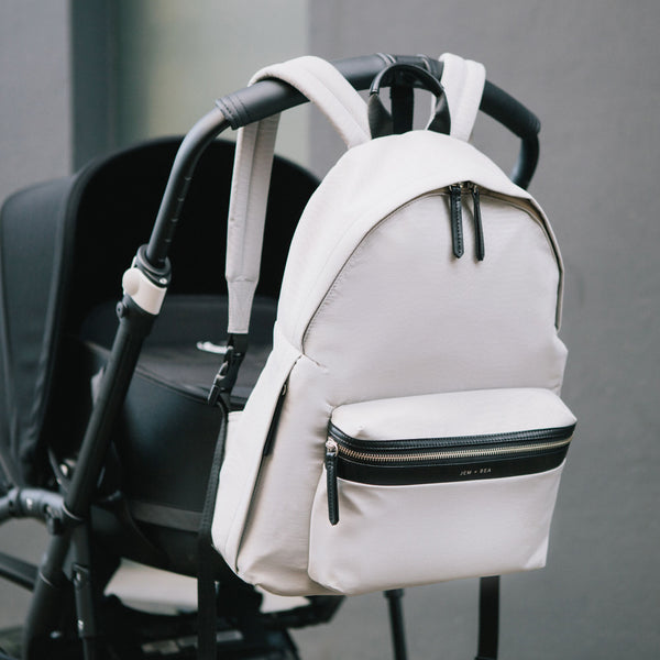 JEM + BEA Jamie Grey Python Backpack Changing Bag