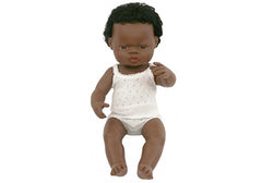 MINILAND Anatomically Correct Baby Doll African Boy 38cm
