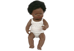 MINILAND Anatomically Correct Baby Doll African Girl 38cm