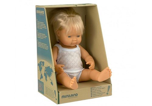 MINILAND Anatomically Correct Baby Doll Caucasian Boy 38cm
