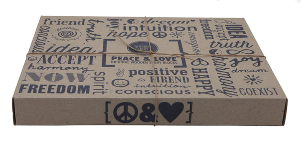 WOODEN STORY Blocks Natural Peace & Love 29 pieces