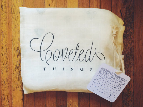 COVETED THINGS |  Organic Swaddle | Water Colour Diamonds