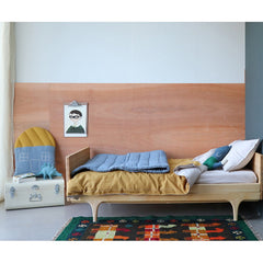 CAMOMILE LONDON  | Large House Cushion | Mini Check Blue + Ochre