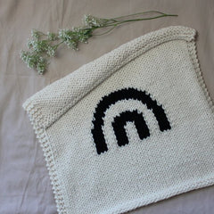 YARNING MADE  Bassinet Baby Blanket The Rainbow Monochrome