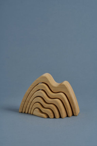 RADUGA GRËZ  | Wooden Mountain Stacker Small | Natural