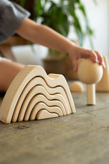 RADUGA GRËZ  | Wooden Mountain Stacker Small | Natural