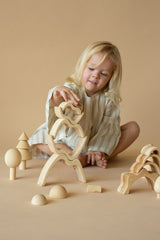 RADUGA GRËZ  | Wooden Mountain Stacker Small | Natural