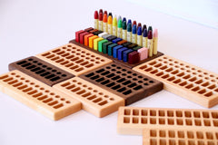 TREASURES FROM JENNIFER | Wooden Beeswax Crayon Holder | 16 Blocks 16 Sticks