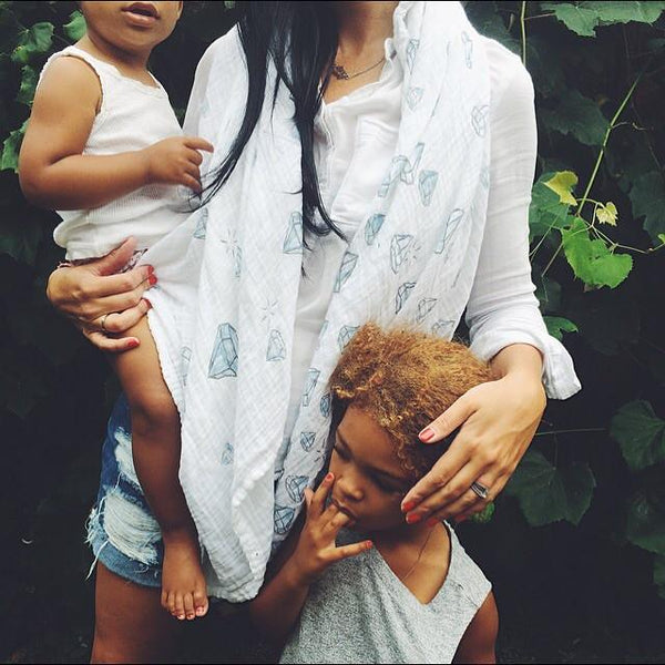 COVETED THINGS |  Organic Swaddle | Water Colour Diamonds