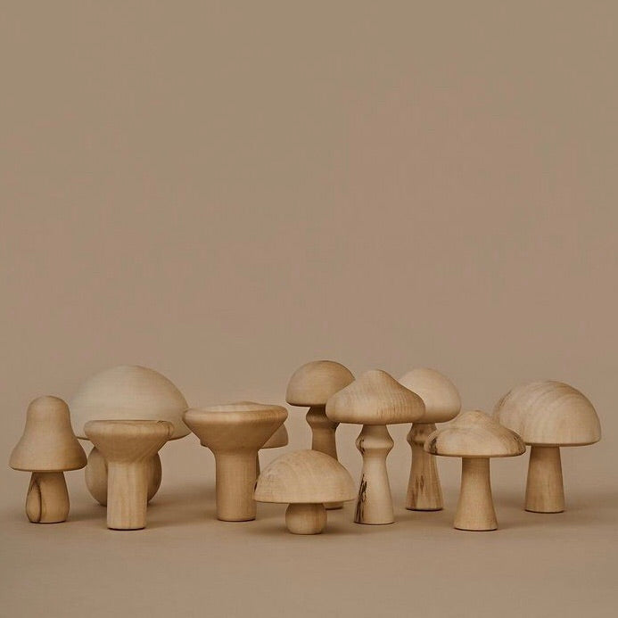 RADUGA GRËZ  | Wooden Mushrooms | Natural