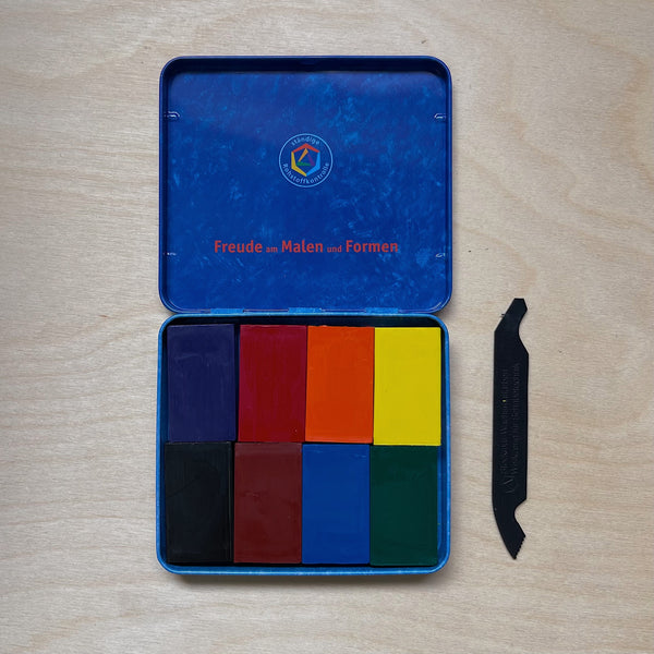 STOCKMAR |  Pure Beeswax Block Crayons | 8 Blocks in Tin | Sydney Mix