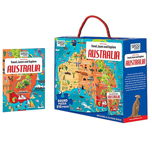 SASSI JUNIOR | Travel, Learn + Explore | Australia Puzzle + Book