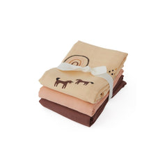 OYOY | Rainbow Muslin Square | Rose | 3 Pack