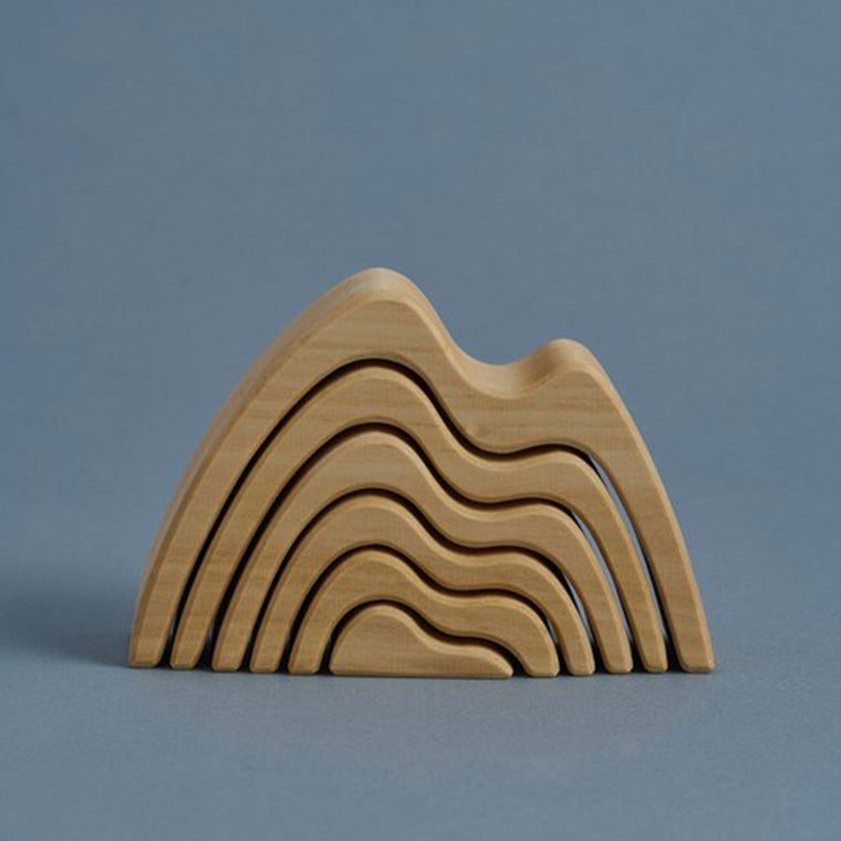 RADUGA GRËZ  | Wooden Mountain Stacker Small | Natural
