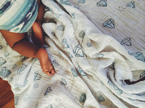COVETED THINGS |  Organic Swaddle | Water Colour Diamonds